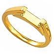 14K Yellow Gold Cathedral Gold Wedding Band