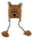 DeLux Chihuahua Face Wool Pilot Animal Cap/Hat with Ear Flaps and Poms