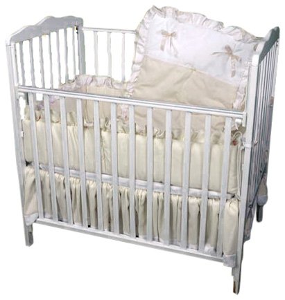 Baby Doll Bedding Pretty Pique Port-a-Crib Set, Ecru