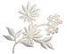 ID #7779 White Flower Branch Decoration Plant Iron On Embroidered Patch Applique