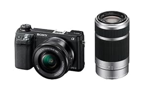 Sony NEX6L/B2BDL 16.1 MP Compact System Camera with 16-50mm Power Zoom Lens and 55-210mm Lens (Black)