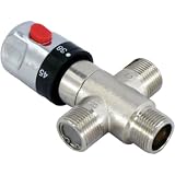 3/4" In-line Chrome Thermostatic Mixing Valve Automatic