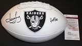 Howie Long Autographed/Hand Signed Oakland Raiders Logo Fotoball Football with HOF 00 Inscription