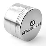 Gear Ultimate Herb Grinder, Large 2.5 Inch 4 Piece Anodized Aluminum with Pollen Catcher and Scraper, Best Herb Crusher for Tobacco, Weed, Tea, Herbs and Spices