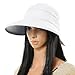 Handmade Chic Fashion Ladies Woman Bohemia Bowknot Summer Dual Purpose Two USES Polyester Hat Braid Sun Visor Floppy Fold Summer Swimming Beach Hat (White)