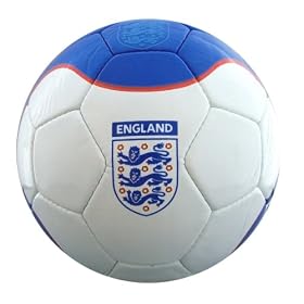 England Cobra Glossy Ball - White/Blue, Size 5