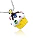 Small Crystal Yellow Birthday Cupcake Pendant Necklace