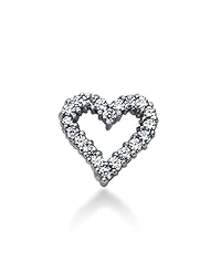 14K Gold Share Prong set Diamond Heart Pendant (0.50 cttw, F - G Color, SI2 Clarity)