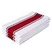 The Homemakers Dish Kitchen Towels Vintage Striped 100% Cotton Tea Towel 20 x 28 inch Set of 4, Red