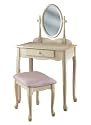 Powell Off-White Vanity and Bench Set