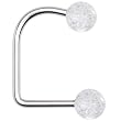 14 Gauge Clear Acrylic Glitter Ball Lippy Loop Labret