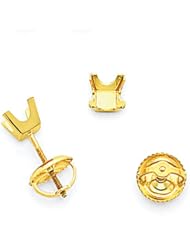 14k 1ct VS Quality Complete Princess-cut Diamond Earrings Diamond quality VS (VS2 clarity, G-I color)