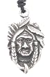 Indian Style Chief Pewter Pendant Necklace