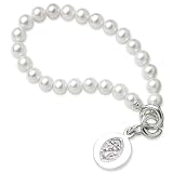 Johns Hopkins University Pearl Bracelet with Sterling Silver Charm