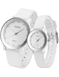 AMPM24 Pair Watch For Couple Lovers Mens Lady Women White Quartz Wrist Watch MIXSNB005