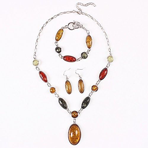 ATHING_Jewelry Jewelry Set Ellipse Imitation Amber Earrings Bracelet Suits