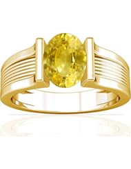 14K Yellow Gold Oval Cut Yellow Sapphire Womens Astrological Ring