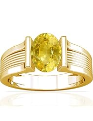 18K Yellow Gold Oval Cut Yellow Sapphire Solitaire Ring