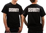 Official Security T-Shirt, Print on Front & Back, Heavyweight Cotton, Black,