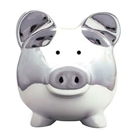 Piggy Money Bank - Large in Chrome by Kikkerland