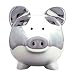 Piggy Money Bank - Large in Chrome by Kikkerland