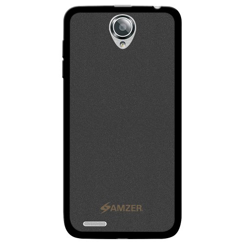 Amzer Pudding Soft TPU Case Back Cover for Lenovo S650 - Retail Packaging - Black