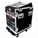 DJ / Mi Slant Rack System - 12U Slant Rack Depth / Vertical Rack, with Casters Size: 16UC