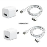2Set White Color Multifunctional USB US AC Power Adapter Wall Charger Plug + Data Sync&Power Charge Cable For iPhone 4/iPhone 3G/iPod Touch/iPod Nano
