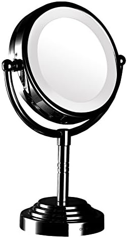 Modern Mirror 92231 Dual-Sided Led illuminated tabletop makeup mirror Black