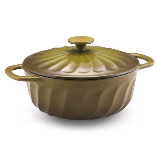 Paula Deen Enamel on Steel 3.5 Quart Covered Round Casserole, Green