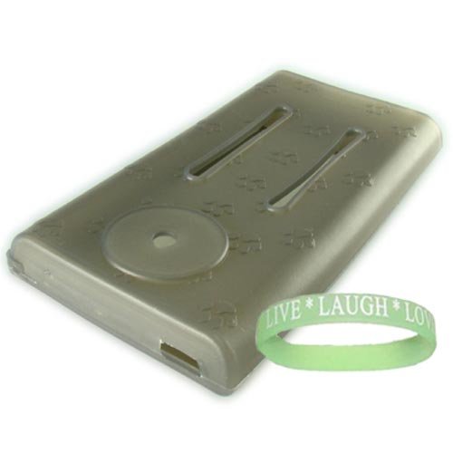 Samsung P3 8 Gb 16GB 32GB Touchscreen Bluetooth Portable Media Player Silicone Skin Case ( Smoke ) + Vangoddy tm, Live*Laugh*Love wrist band!!!