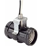 Leviton 4020-A3A Medium Base 2-Light Twin, Phenolic Multi-Cluster Incandescent Lampholder, Keyless, Single Circuit, 1/8 IPS Male Top Bracket Only, Black