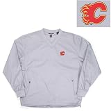 Antigua Calgary Flames National Pullover Windshirt - Silver Small