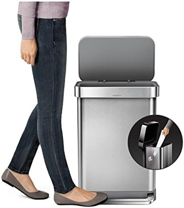 Simplehuman 55-liter Stainless Steel Rectangular Step Can with Liner Pocket
