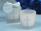 Baby Keepsake: Blessed Events Cross design candle holder