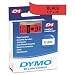 DYMO Labeling Tape, D1, Split Back, Adhesive, Easy Peel, 1/2"x23', Black Print on Red Tape