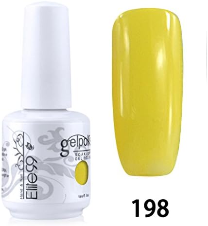 Qimisi Gelpolish Soak-Off Gel Polish Nail Art New Bling Colours Manicure Lacquer 15ml Light Yellow
