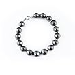 Single Strand 7-7.5 Inch 10MM Black Shell Pearl Bracelet