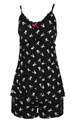 Playboy Sleepwear Womens Shorts & Spaghettie Strap Open Back Top Set