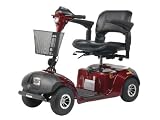 Drive Medical Daytona 4 GT Medium Sized 4 Wheel Scooter with Comfortable Padded Seat, Red, Medium