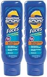 Coppertone Sport Faces Lotion SPF 50 Sunscreen & Antioxidants-4 oz, 2 ct (Quantity of 2)
