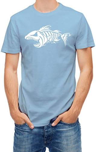 T-shirt Fishbone Design Blue Sky L