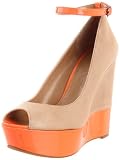Jessica Simpson Women's Js-Carrack Wedge Sandal,Camel-Neo Orange/Summer Haze-Patent,8 M US