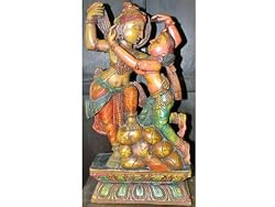 Colorfu Radha Krishna Statue Gift Carved Religious Sculpture