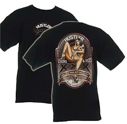 HUSTLER T-SHIRTS - PINUP GIRL T-SHIRTS - X RATED PINUP GIRL SHIRT - VIXENS AND VICES T-SHIRT - BEST PRICE