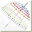 Totes - Adult Primary Dots Clear Bubble Umbrella