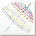 Totes - Adult Primary Dots Clear Bubble Umbrella