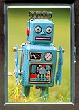 VINTAGE ROBOT TOY BLUE SWELL ID CIGARETTE CASE WALLET