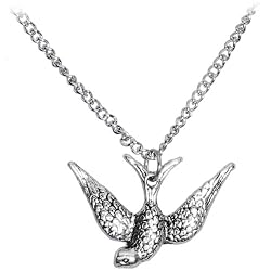 Silver Tone Majestic Bird Necklace