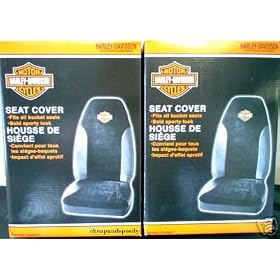 Harley Davidson Seat Cover Set Orange White Bucket Seat